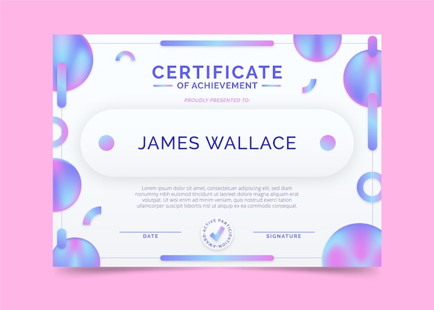 gradient modern certificate