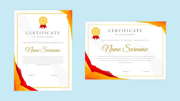 Gradient Modern Contempory Certificate Template EPS Vector Editable Texts