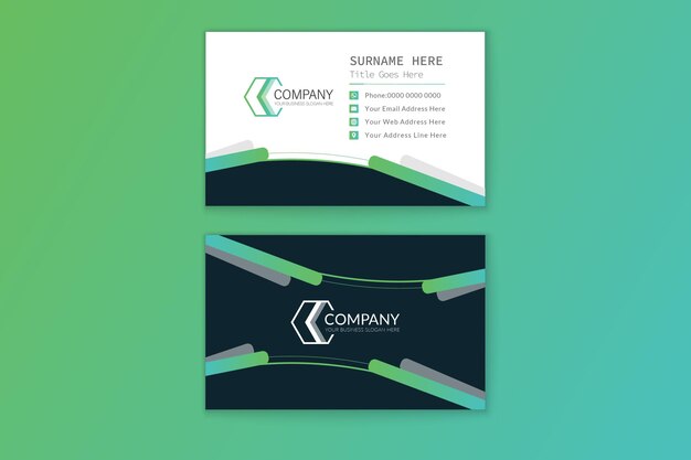 Gradient modern creative visiting card design