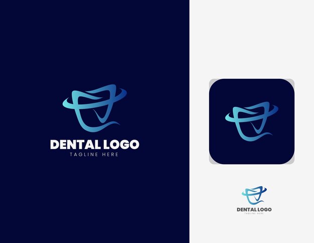 Vector gradient modern dental logo template