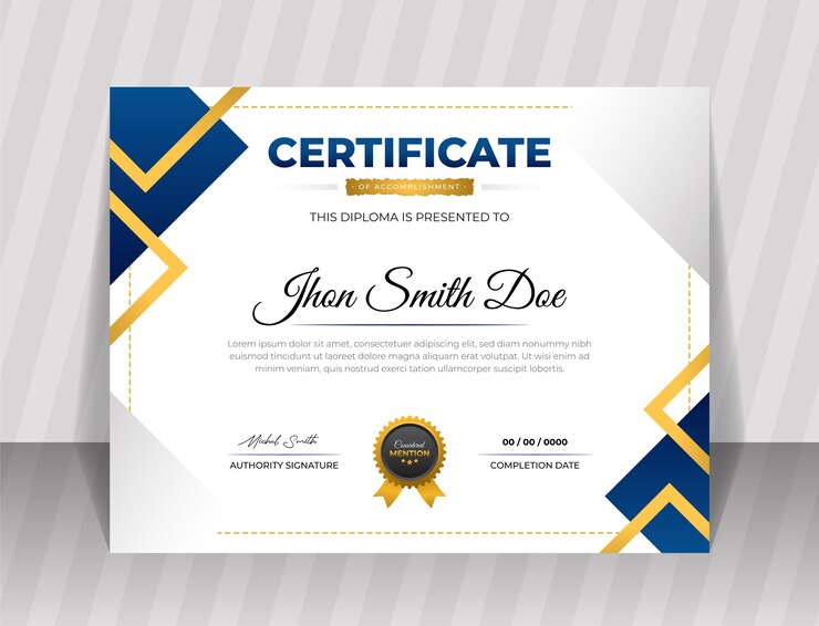 Vector gradient modern luxury diploma certificate design template