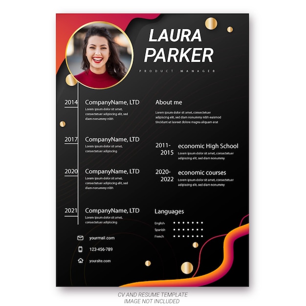 Gradient and modern resume or cv template