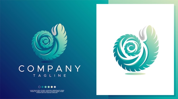 Gradient modern sea oyster logo design template.