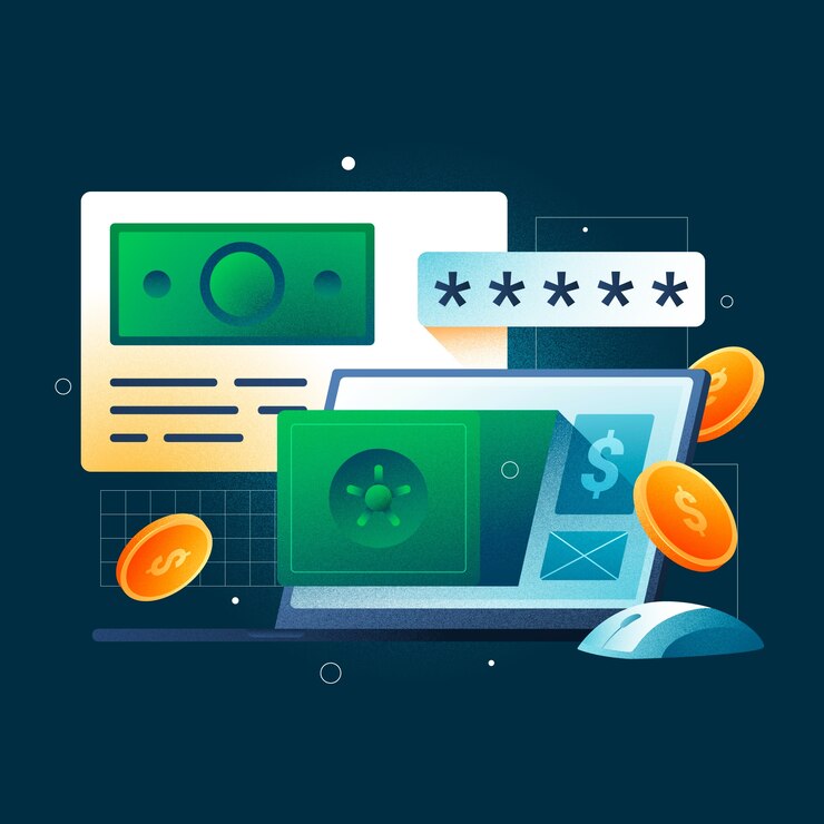 Vector gradient money illustration
