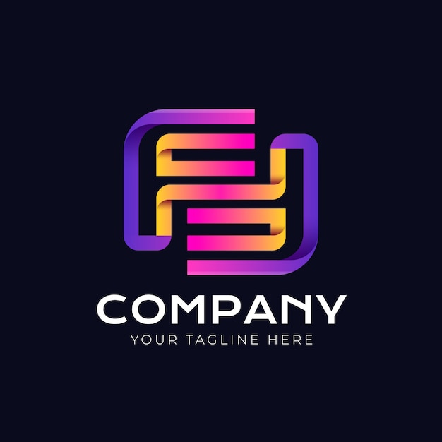 Vector gradient monogram logo design