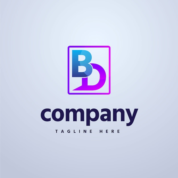 Vector gradient monogram logo