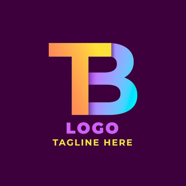 Vector gradiënt monogram tb logo sjabloon