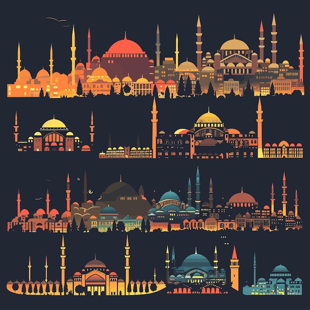 Vector gradient mosque illustration