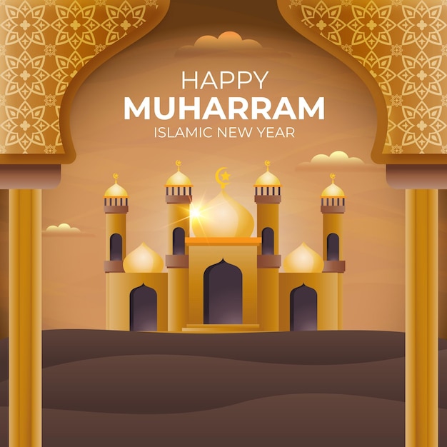 Gradient muharram illustration