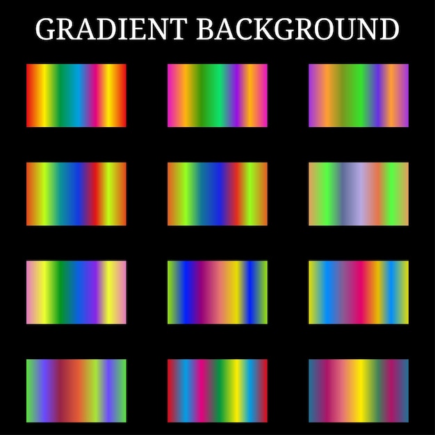 gradient multicolor color palette set