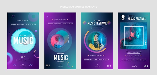 Gradient music festival instagram stories