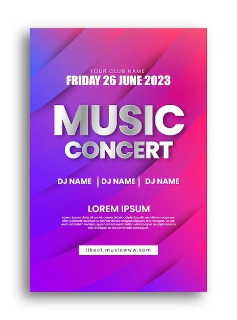 Gradient music festival poster design