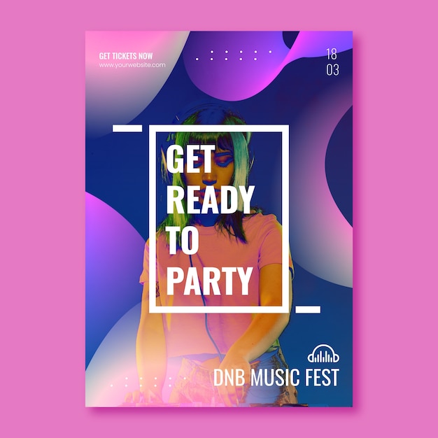 Vector gradient music festival poster template