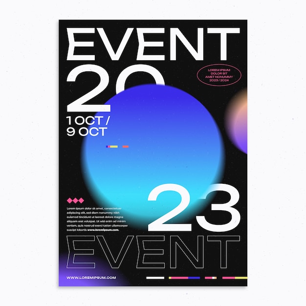 Gradient musical event poster template