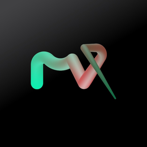 Vector gradiënt mvp letter logo