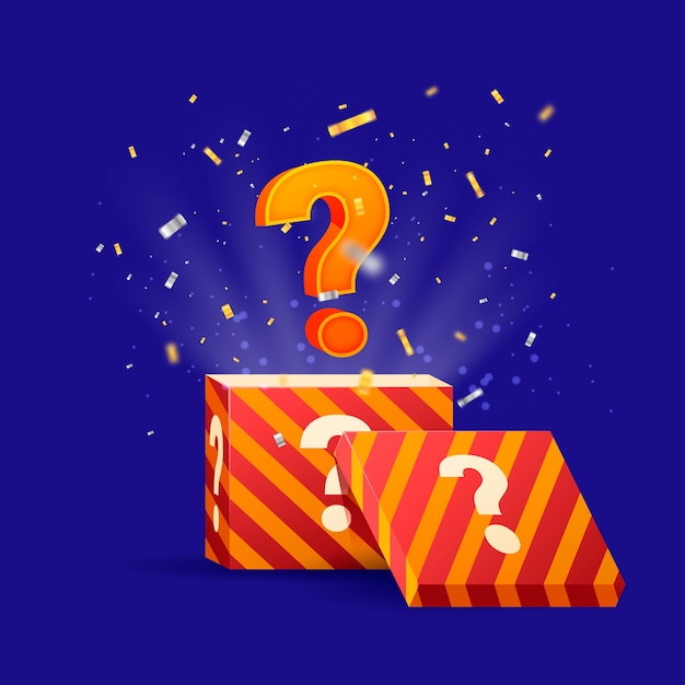 Gradient mystery box illustration