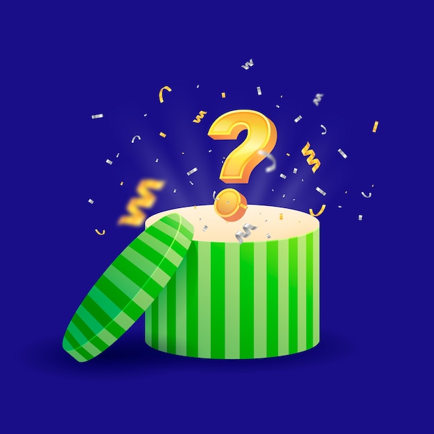 Vector gradient mystery box illustration