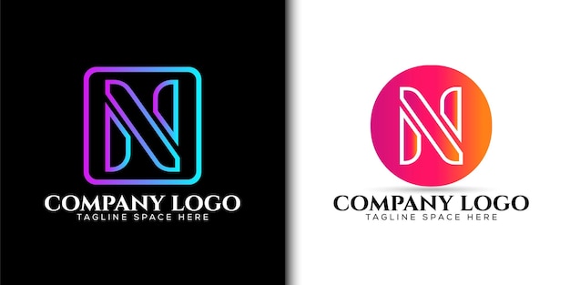 Gradient n logo template