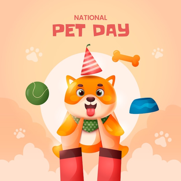 Gradient national pet day illustration