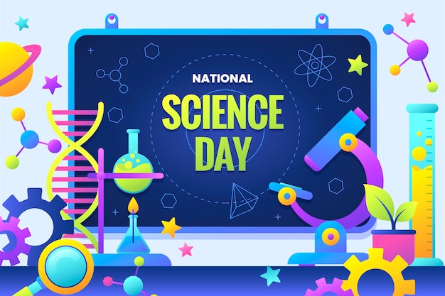 Vector gradient national science day background