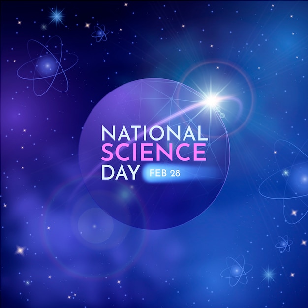 Vector gradient national science day illustration