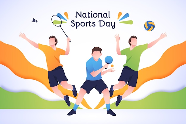 Gradient national sports day illustration