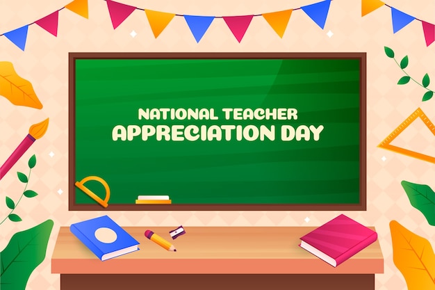 Vector gradiënt nationale dag van waardering van leraren achtergrond