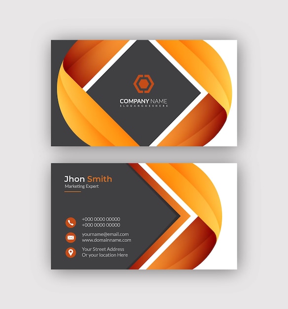 Vector gradient natural shape business card template