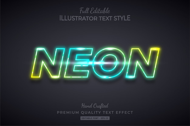 Premium gradient neon editable 3d style style effect