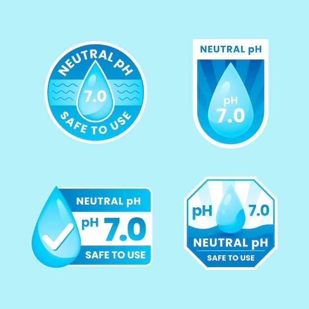 Vector gradiënt neutrale ph-labels sjabloon