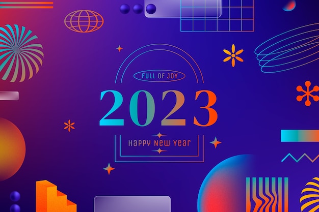 벡터 그라디언트 새해 2023 배경