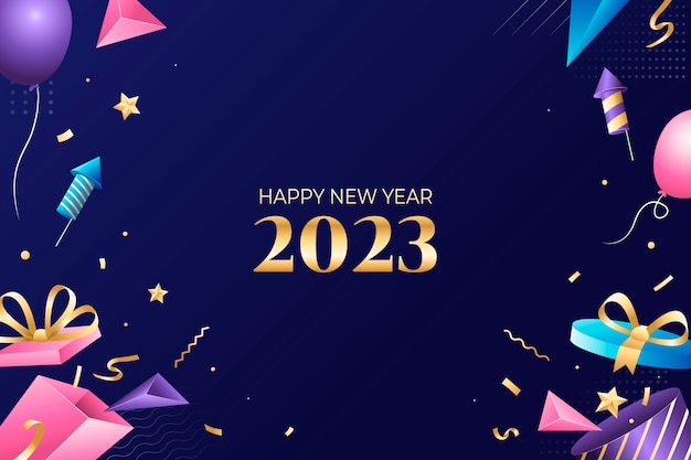 Gradient new year 2023 background