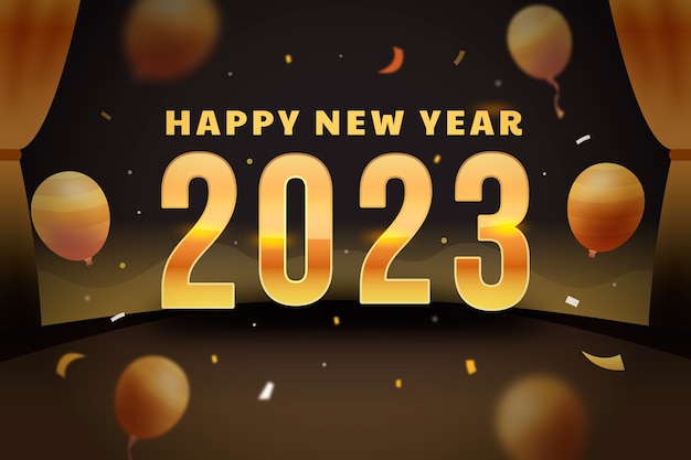 벡터 그라디언트 새해 2023 배경