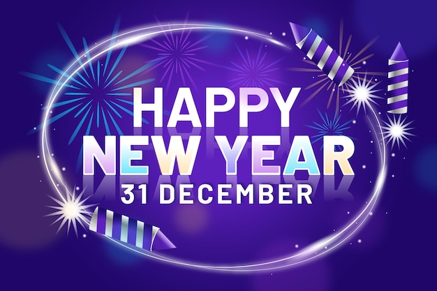 Vector gradient new year illustration