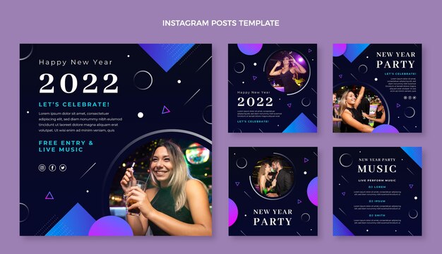 Raccolta di post di instagram di capodanno sfumato