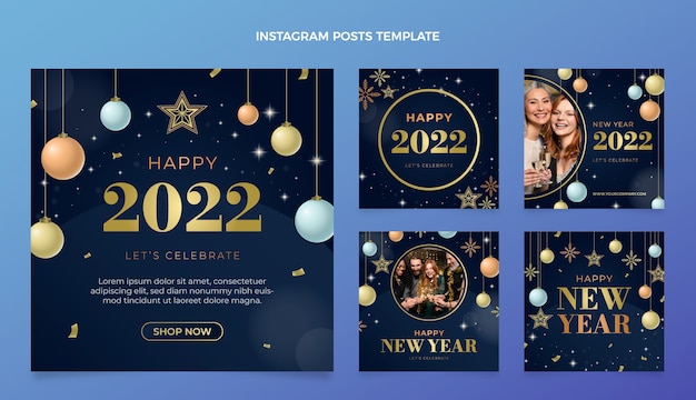 Raccolta di post di instagram di capodanno sfumato