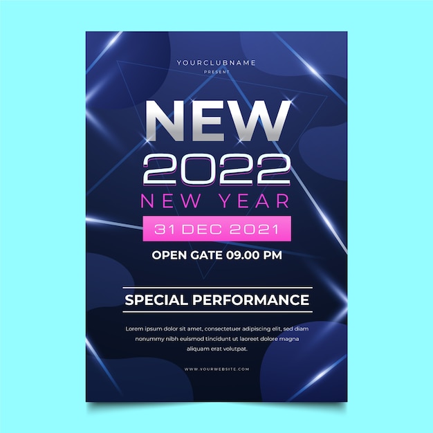 Vector gradient new year party flyer template