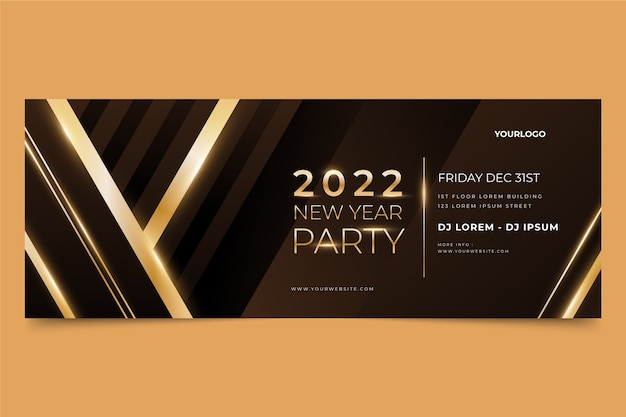 Vector gradient new year social media cover template