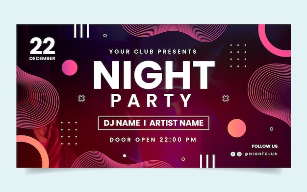 Vector gradient night club facebook post