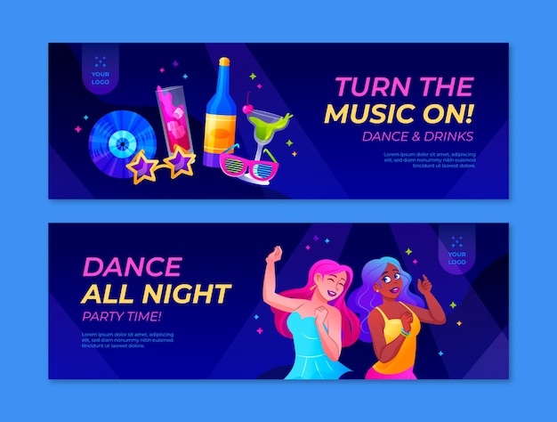 gradient night club horizontal banner