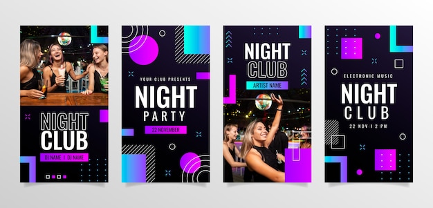 Gradient night club instagram stories