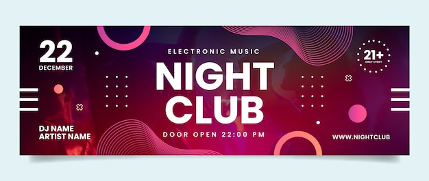 Gradient night club twitter header