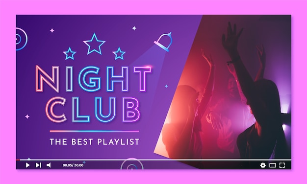 Vector gradient night club youtube thumbnail