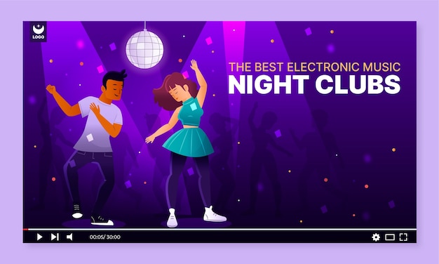 Vector gradient night club youtube thumbnail