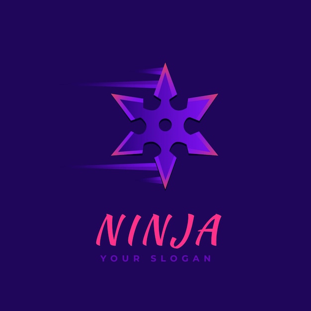 Vector gradient ninja logo template