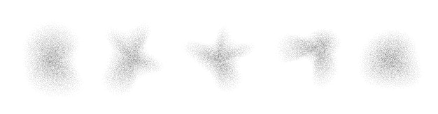 Vector gradient noise shapes grainy textures of liquid forms dotted blob elements vector isolated collec