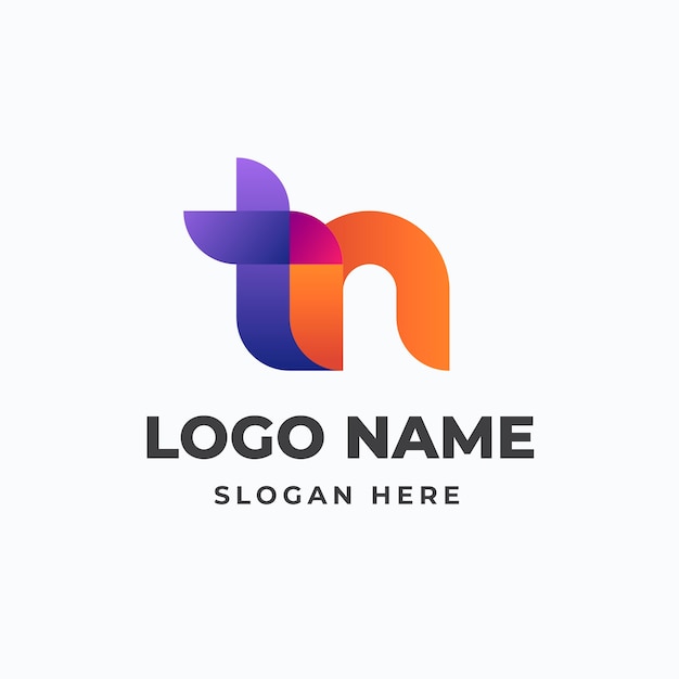 Vector gradient nt or tn logo template