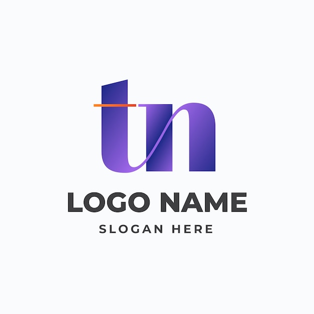 Vector gradient nt or tn logo template