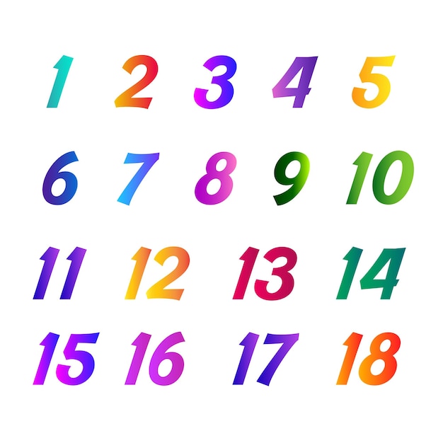 Gradient Number Vector Illustration