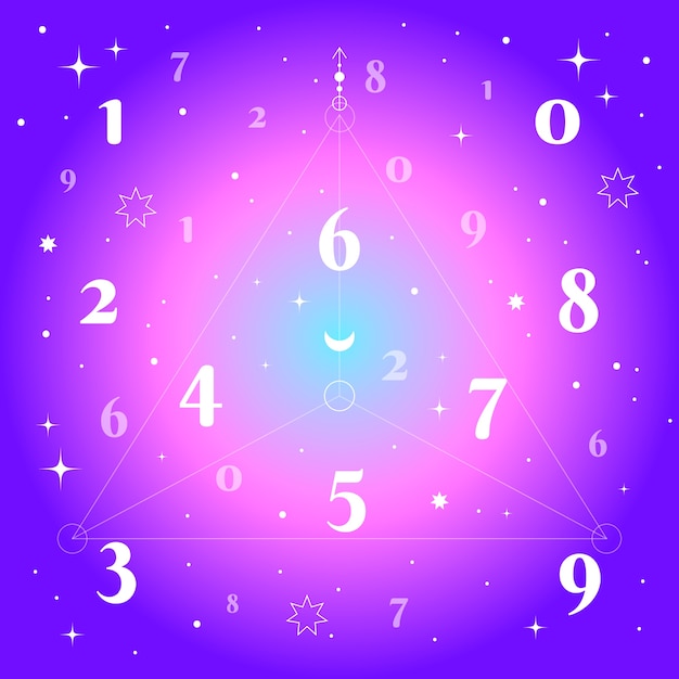 Vector gradient numerology background